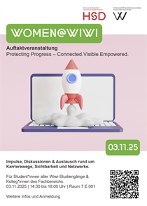 Plakat zur Veranstaltung  Women@Wiwi am 03.11.2025